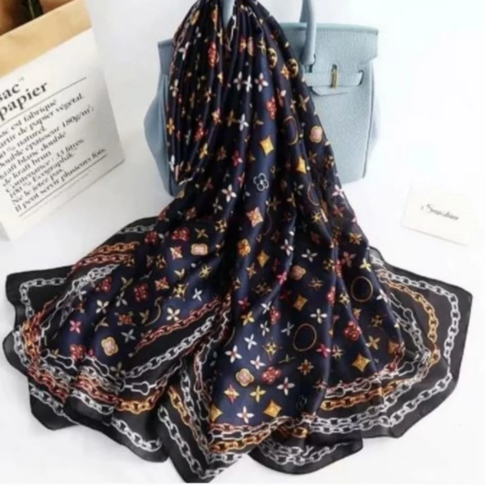 Miss Ezra Elegant Patterned Silky Scarf